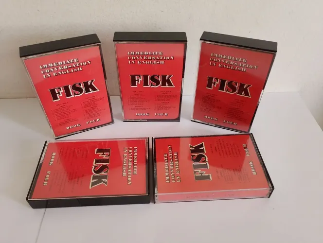 Fitas K7 cassete Fisk tape 1 ao 5 5 fitas immediate conversation in english raras antigas