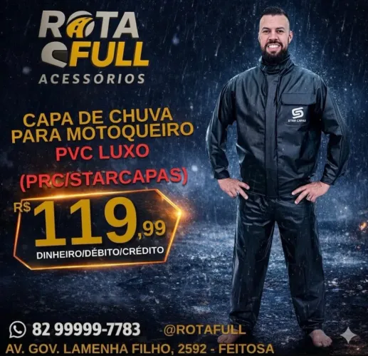 CAPA DE CHUVA PVC LUXO STAR CAPAS 