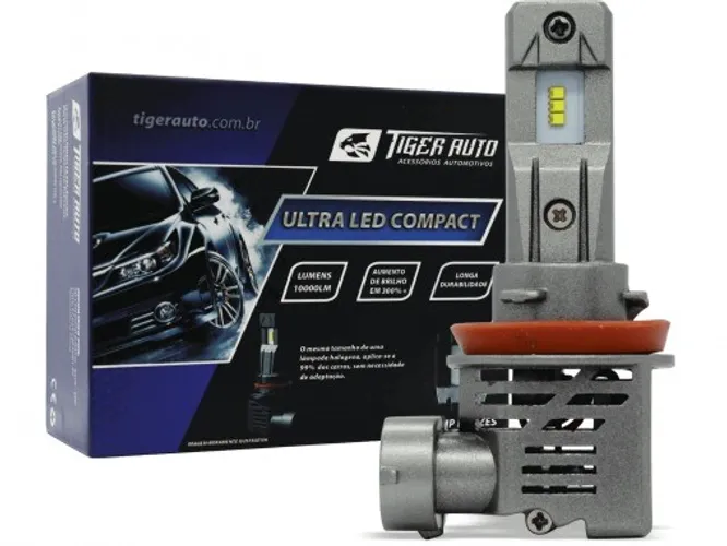 Ultra Led Compact 10 Mil Lumens 6000k  C/ Reator Integrado - H8 / H9 / H11 / H16-2
