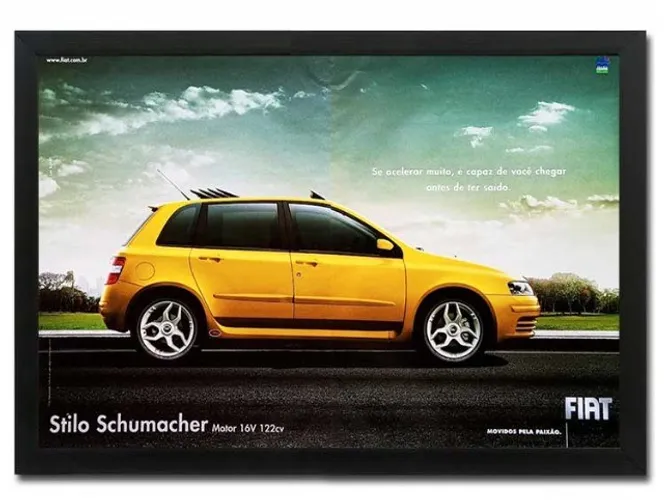 Stilo Schumacher - Quadro decorativo com propaganda original de revista
