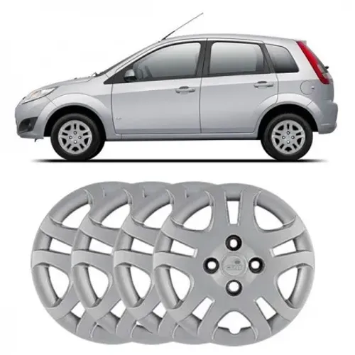 Jogo 4 Peças - Calota Aro 14 - Ford Fiesta Sedan 2011 à 2013 - Grid