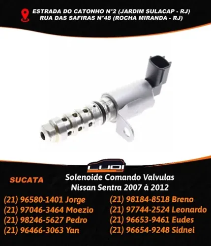 Solenoide Comando Valvulas Nissan Sentra 2007 à 2012