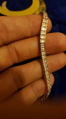 Pulseira em banho cravejada zirconia
