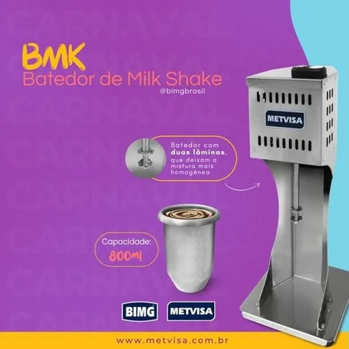 Batedor de milk shake metvisa (novo) Alecs