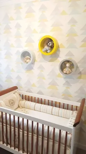 Conjunto 3 nichos redondos decoração Marca Lilibee