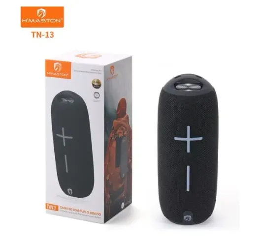 Caixa de Som Bluetooth 20w Duplo Auto Falante 6h Bateria H'maston