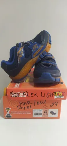 Tênis infantil masculino kidy flex light azul Tam 24
