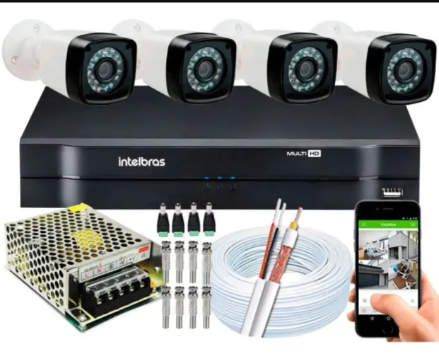 Kit 4 câmeras Instaladas