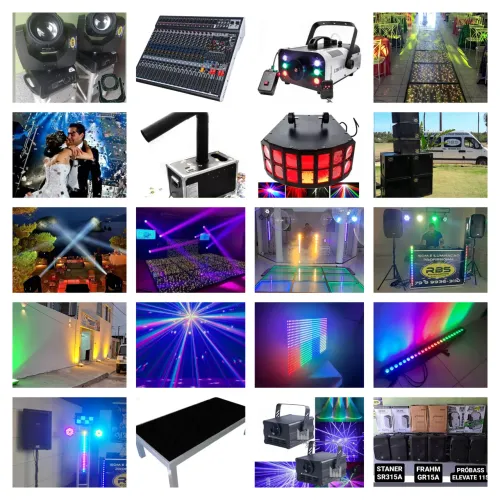 PALCO , SOM , ILUMINAÇÃO, PAINÉL DE LED, PISTA DE DANÇA