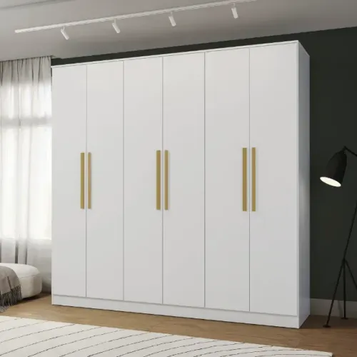 Guarda-Roupa 6 Portas 4 Gavetas - 100% MDF de 18mm - Kairos