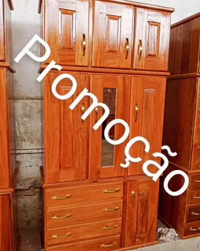 Guarda - roupa solteiro 7 portas 4 gavetas com espelho - novo