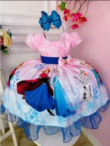 Vestido Frozen Luxo Infantil