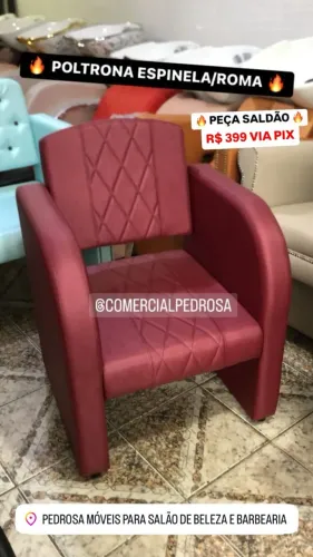 Poltrona Luxo plus size para salão ou barbearia