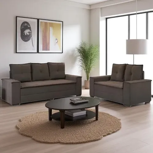 Sofa 2 e 3 lugares Barcelona Marrom (Novo)