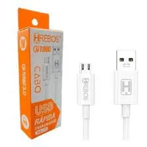 Cabo de Dados Carga Turbo 3.0 Hrebos Celular V8 Usb 1 metro