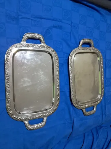 Conjunto de Bandejas de Prata aço inox- Ideal para servir