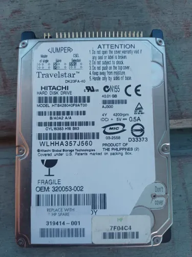 Hd ide de notebook  não foi testado
