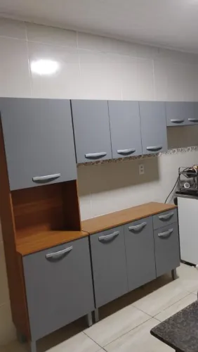 Armário de Cozinha Cinza completo