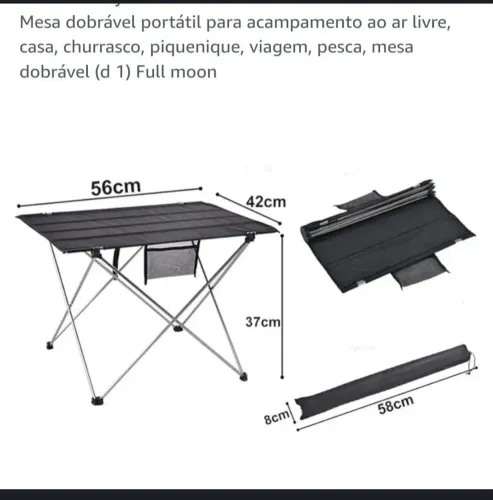 Mesa portátil para acampamento/ pesca / picnic