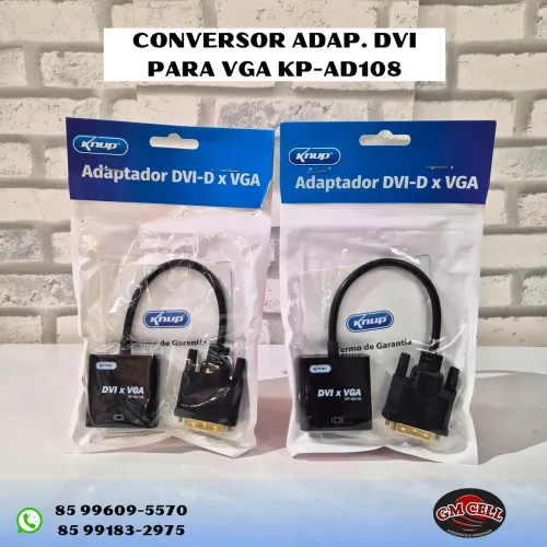 Conversor Adaptador DVI para VGA KP-AD108 - Knup