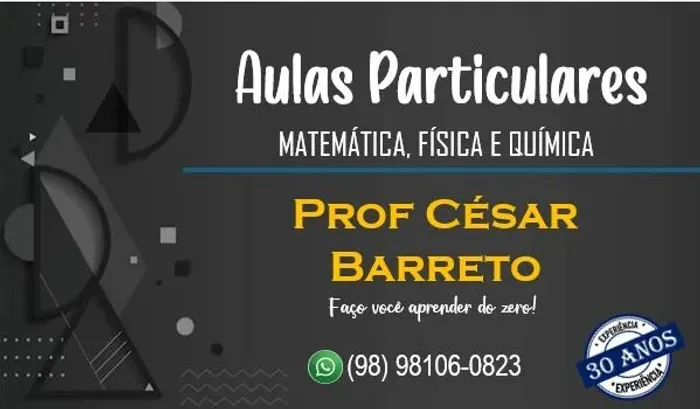 Matemática, física e química em domicílio ou via WhatsApp