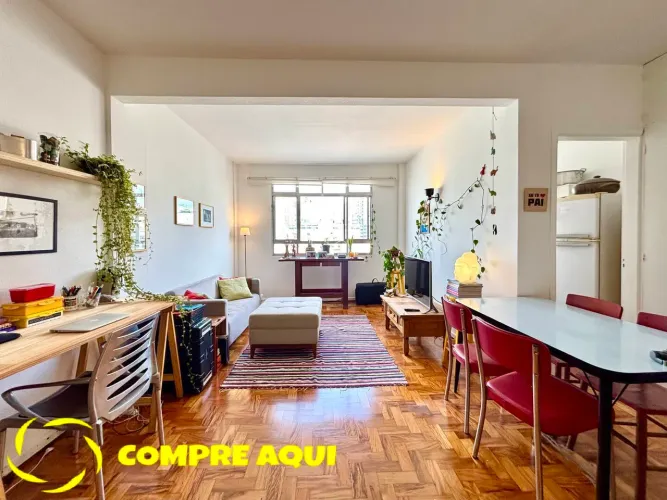 Santa Cecília | 1 Quarto | 45 m² | Piso Taco | Portaria 24h