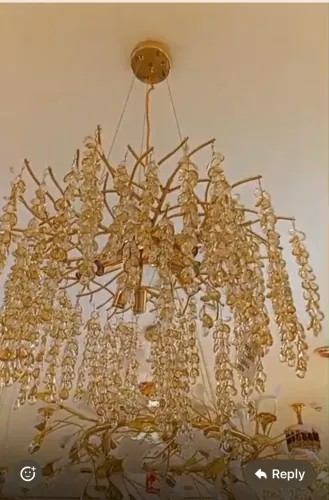 46 cm Ideal quarto ou sala! Novo!! LUSTRE com 8 lâmpadas (amarela) + 2 reservas, dourado,
