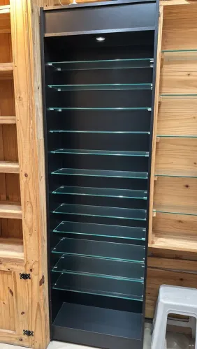 Armário Preto com Led 60cm
