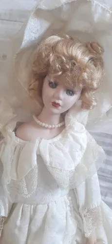 Boneca de porcelana grande vintage