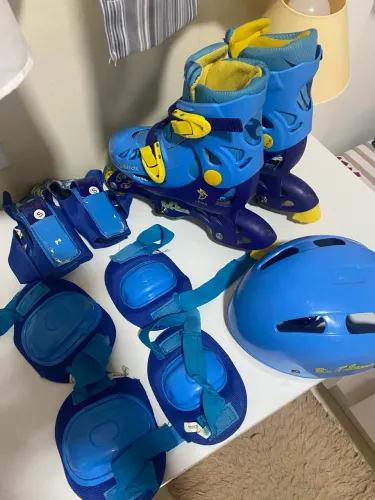 Patins Tri-Line com kit de segurança numeração do 30 ao 33
