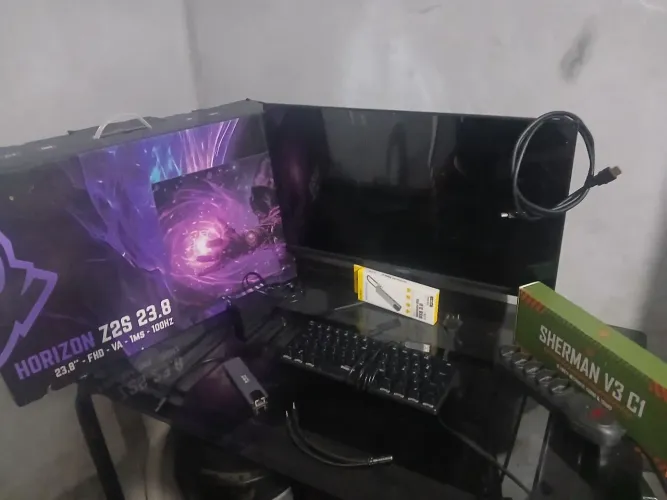 Kit pc com tudo monitor teclado mouse ped hub adaptador para fone