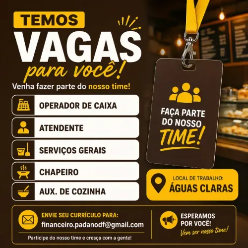 Vagas de emprego em Panificadora