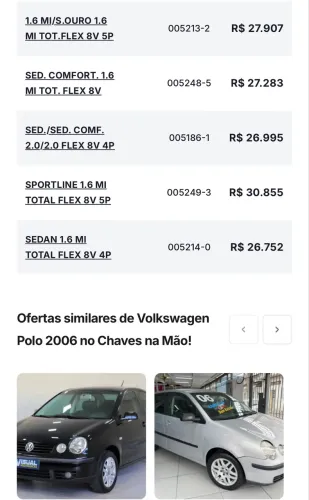 Volkswagen Polo 1.6 Mi/s.ouro 1.6 MI Tot.flex 8V 5P 2006