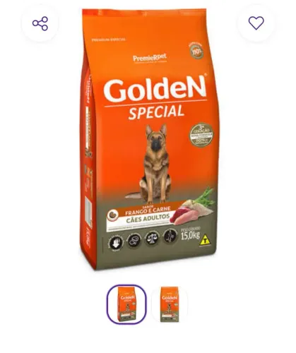 Ração 15kg Golden Cães Adultos Frango E Carne
