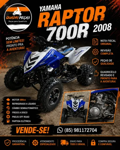 Quadriciclo raptor 700 R 2008