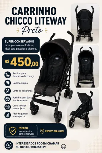 Carrinho Chicco Liteway Preto 