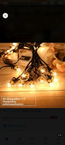 15 Mts Inquebrável Varal Luz Corda G40 25 Lampadas 