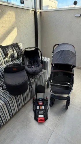 Carrinho de Bebê ABC Designer Completo | carrinho + bebê conforto + moisés + base Isofix