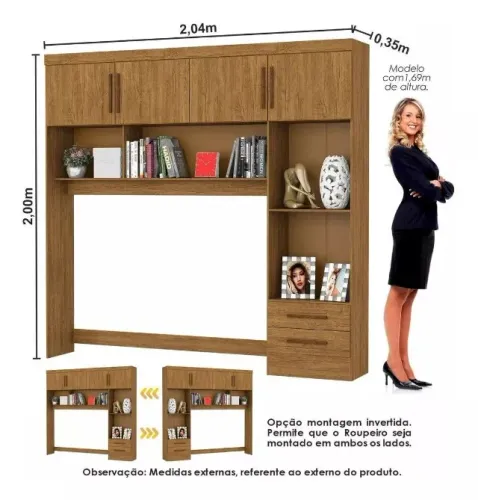 Receba amanhã!! Modulado 4 Portas 204cm - Pronta entrega!
