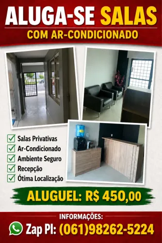Alugo salas com banheiro e recepção. Lindas!