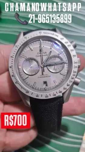 Relógio OMEGA SEAMASTER EM TITÂNIO COM PULSEIRA DE COURO
