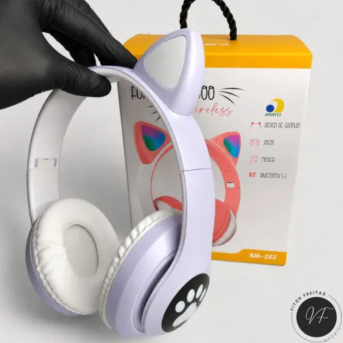 Fone Gatinho Bluetooth | Entrega Grátis em VCA