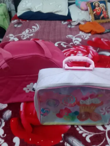 2 bolsa para levar pertences da criança . APROVEITA 45,00 CADA