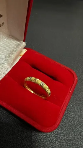 Anel Meia Aliança Ouro 18k/ Garantia/ Loja física
