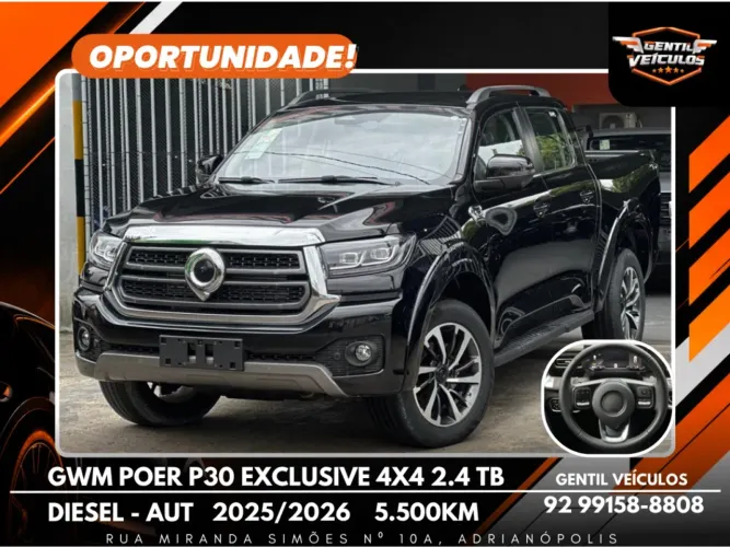 GWM Poer P30 EXCLUSIVE 2.4 16V TURBO 4X4 AUT. 2026