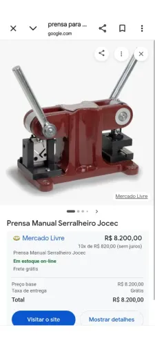 Prensa manual serralheiro 