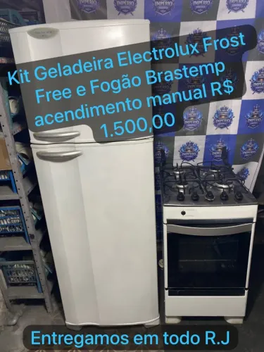 Kit cozinha! Geladeira Frost Free+ fogão 4 bocas