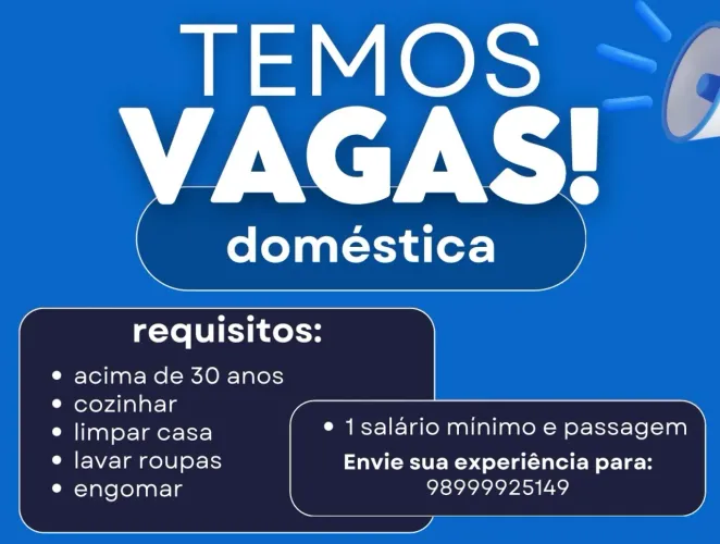 PROCURA-SE FUNCIONÁRIA PARA CUIDAR DO LAR