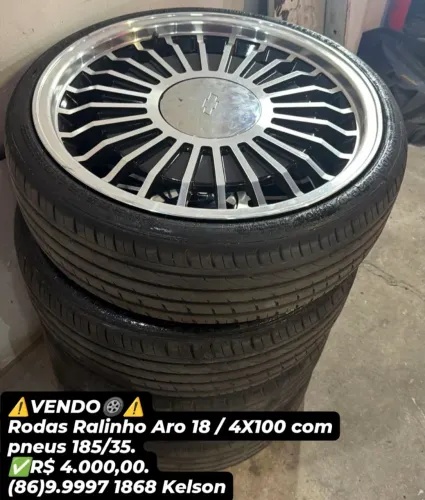 VENDO: Rodas Ralinho Aro 18 / 4X100 com pneus 185/35.