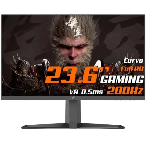 Monitor Gamer SuperFrame Ultra, 23.6 Pol, Curvo, Full HD, Fast VA, 0.5ms, 200Hz,